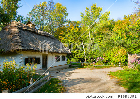 Ancient Ukrainian huts in the National Museum of Folk Architecture and Life of Ukraine Ancient Ukrainian huts in the National Museum of Folk Architecture and Life of Ukraine 91699391