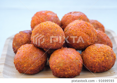 Fish balls on the plate Fish balls on the plate 91699593