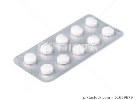 White pills in blister pack 91699679