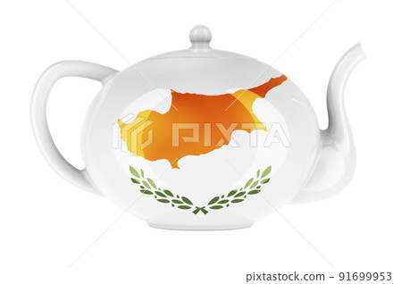 Teapot with Cypriot flag, 3D rendering Teapot with Cypriot flag, 3D rendering 91699953