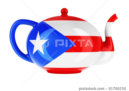 Teapot with Puerto Rican flag, 3D rendering Teapot with Puerto Rican flag, 3D rendering 91700230