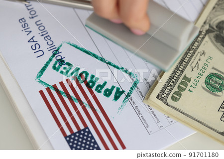 Document is approved for US visa closeup 91701180