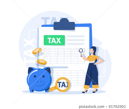 Tax deduction. Concept of tax return,optimization, duty, financial accounting 91702001