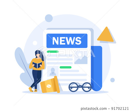 Fake News Landing Page Template,News page concept with people 91702121