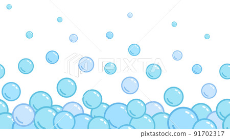 Soap bubbles pattern. Repeated horizontal foam decoration. Soap bubbles wallpaper. Vector Soap bubbles pattern. Repeated horizontal foam decoration. Soap bubbles wallpaper. Vector 91702317
