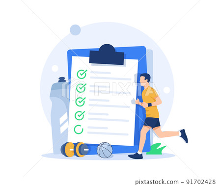 healthy lifestyle for healthy heart,flat design icon vector illustration 91702428