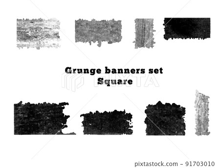 The strokes are square. Vector set of spots. Vintage banners are black. Paint spots are torn. Text boxes and ink splashes. Diagonal painted objects. 91703010