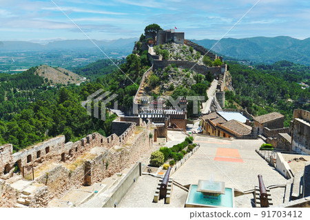 Picturesque view to spanish Xativa Castle. Spain Picturesque view to spanish Xativa Castle. Spain 91703412
