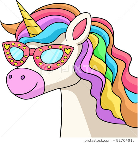 Unicorn Wearing Sunglasses Cartoon Clipart Unicorn Wearing Sunglasses Cartoon Clipart 91704013