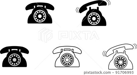 Black phone icon set - Stock Illustration [91706993] - PIXTA