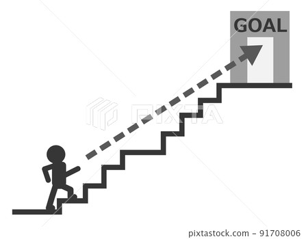 Illustration of a person striving for a goal 91708006