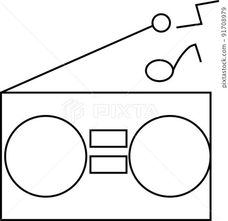 Monochrome radio icon illustration drawn with line drawing Monochrome radio icon illustration drawn with line drawing 91708979