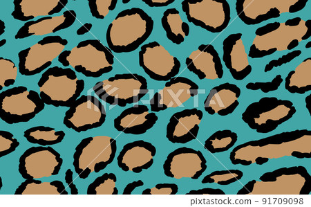 Abstract modern leopard seamless pattern. Animals trendy background. Color decorative vector stock illustration for print, card, postcard, fabric, textile. Modern ornament of stylized skin 91709098