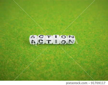 English word ACTION Alphabet block 8 91709117