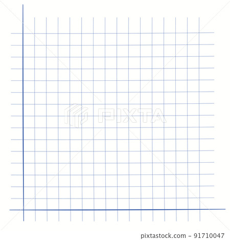Grid paper. Mathematical graph. Cartesian coordinate system with x-axis, y-axis. Squared background with color lines. Geometric pattern for school, education. Lined blank on transparent background 91710047