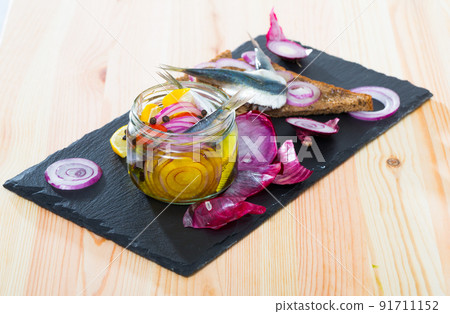 Pickled anchovies in homemade marinade 91711152