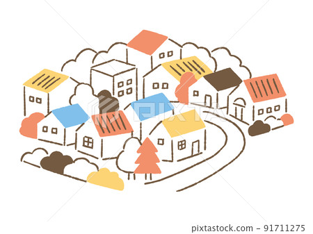 以雪松樹為標誌的住宅區_color 91711275