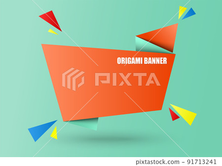 Abstract Origami Lush Lava Banner And Green Abstract Origami Lush Lava Banner And Green 91713241