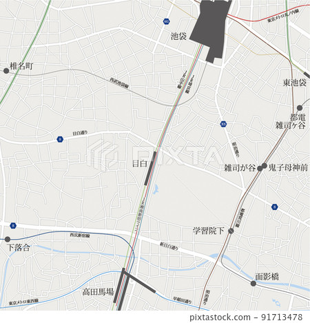 目白站半徑 1 公里地圖_帶字母 91713478