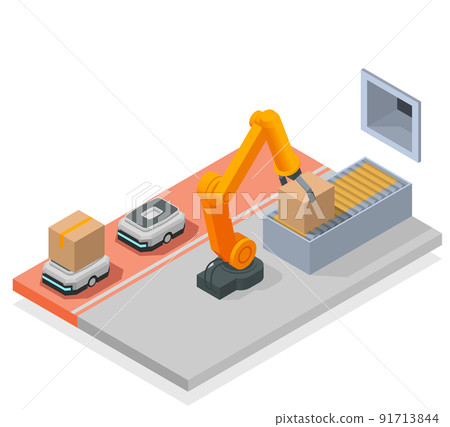 Modern Warehouse Colored Isometric Composition Modern Warehouse Colored Isometric Composition 91713844
