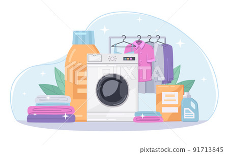 Laundry Cartoon Background Laundry Cartoon Background 91713845