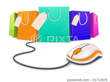 Shopping Bags Mouse Composition 91713876
