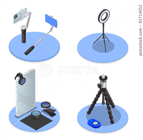 Mobile Photography Video Isometric Set Mobile Photography Video Isometric Set 91714052