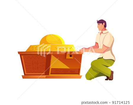 Opening Treasure Chest Composition Opening Treasure Chest Composition 91714125