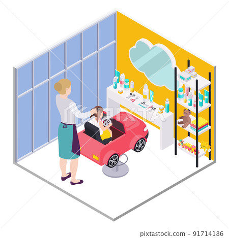Children Hairdressers Workplace Composition Children Hairdressers Workplace Composition 91714186