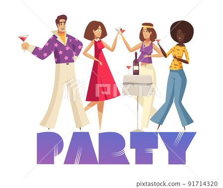Disco Party Drinks Composition Disco Party Drinks Composition 91714320