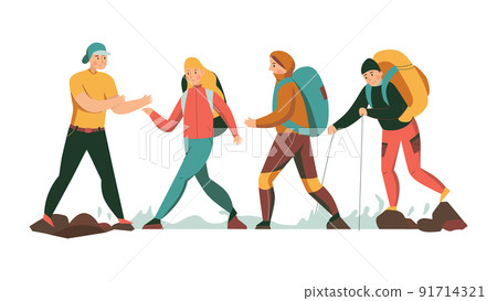 Hikers Group Help Composition Hikers Group Help Composition 91714321