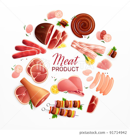 Meat Products Circular Composition Meat Products Circular Composition 91714942