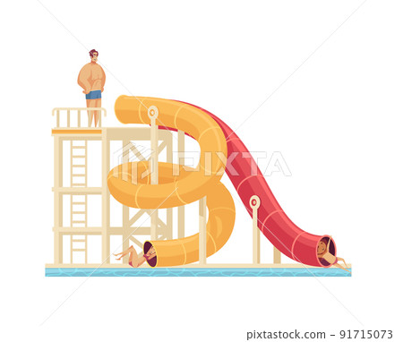 Aquapark People Slide Composition Aquapark People Slide Composition 91715073
