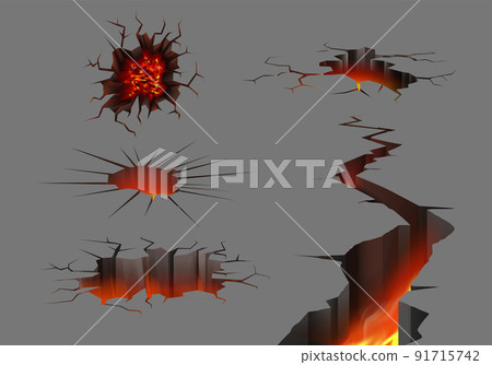 Ground Cracks Volcano Composition 91715742