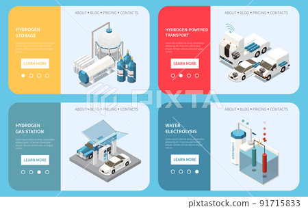 Hydrogen Energy Isometric Web Banners 91715833