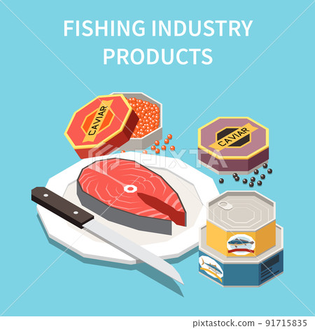 Seafood Products Isometric Poster Seafood Products Isometric Poster 91715835