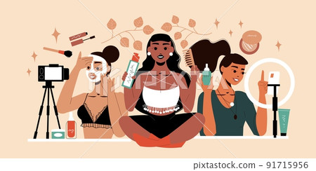 Beauty Blogger Illustration Beauty Blogger Illustration 91715956