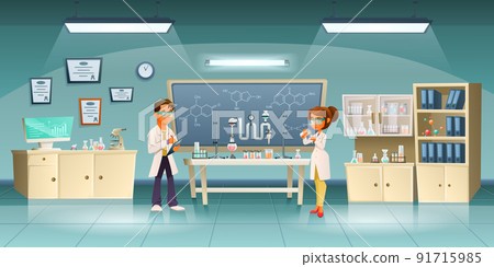Scientists Cartoon Colored Composition Scientists Cartoon Colored Composition 91715985