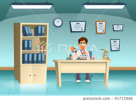 Cartoon Scientists Composition 91715986