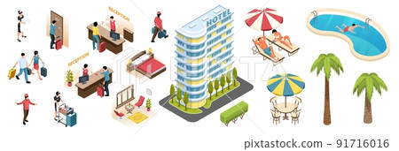 Hotel Isometric Set 91716016