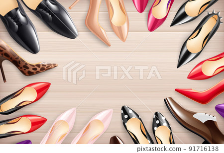 Women Shoes Realistic Background 91716138