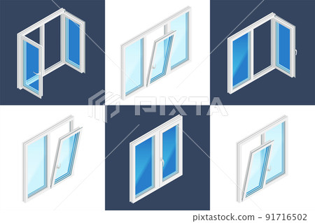 Windows Installation Isometric Design Concept Windows Installation Isometric Design Concept 91716502