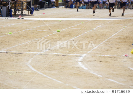 Athletic meet foot race goal tape 91716689