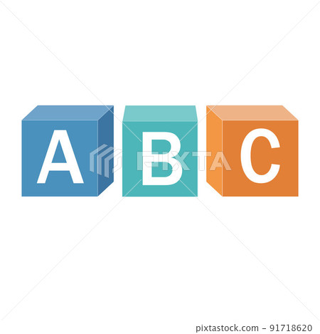 Wooden Alphabet Cubes With Letters A, B, C,... - Stock Illustration ...