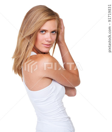 Feeling positive. Portrait of a beautiful and positive young woman. Feeling positive. Portrait of a beautiful and positive young woman. 91719831