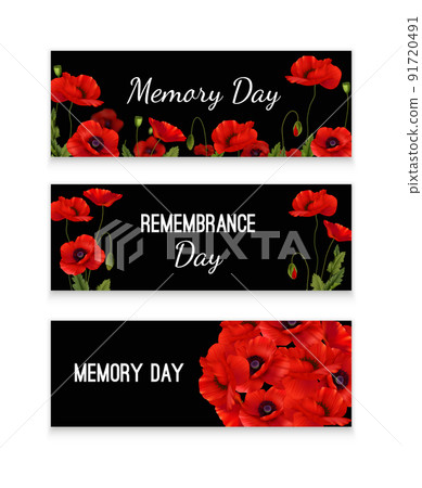 Memory Day Horizontal Banners 91720491