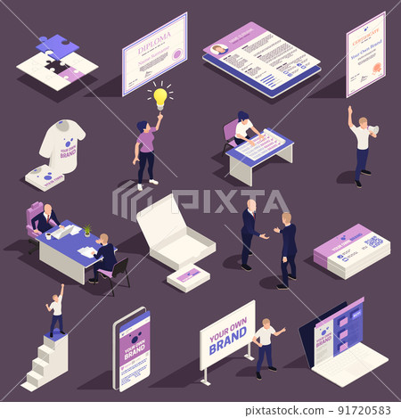 Branding Promotion Isometric Set 91720583