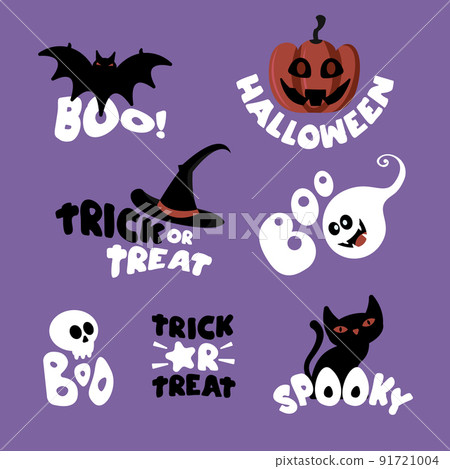 Spooky Lettering Icon Set - Stock Illustration [91721004] - PIXTA