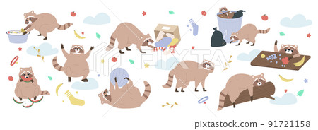 Raccoon Flat Background Raccoon Flat Background 91721158