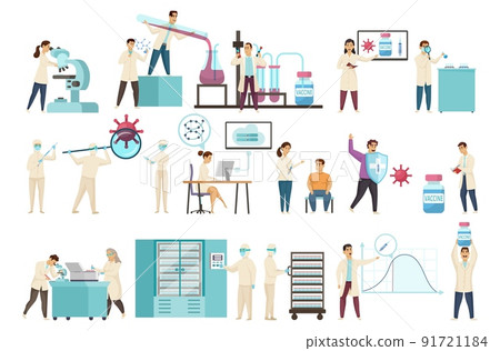 Vaccine Lab Icons Collection 91721184